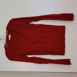 Aeropostale women's knit V-neck sweater, size small, red